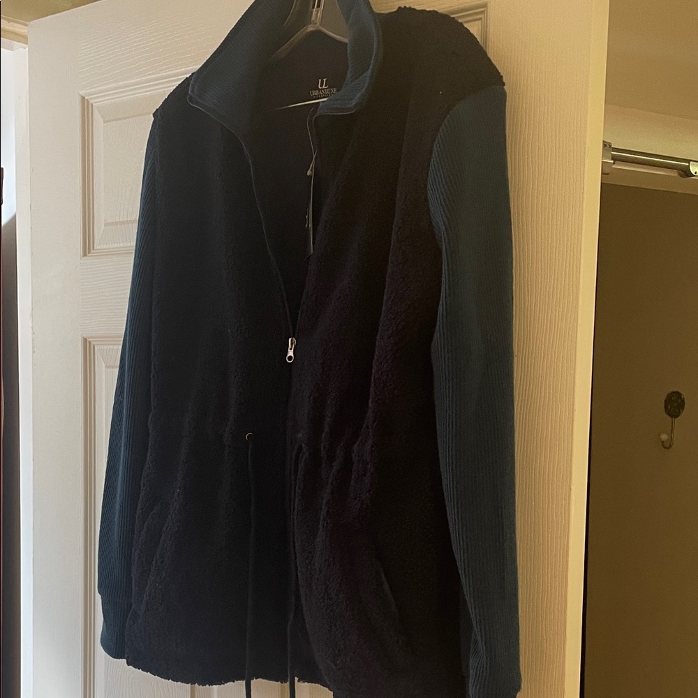 Urbanluxestyles Women's Navy and royal blue Teddy Jacket